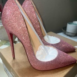 Christian Louboutin So kate 120 pink glitter pumps